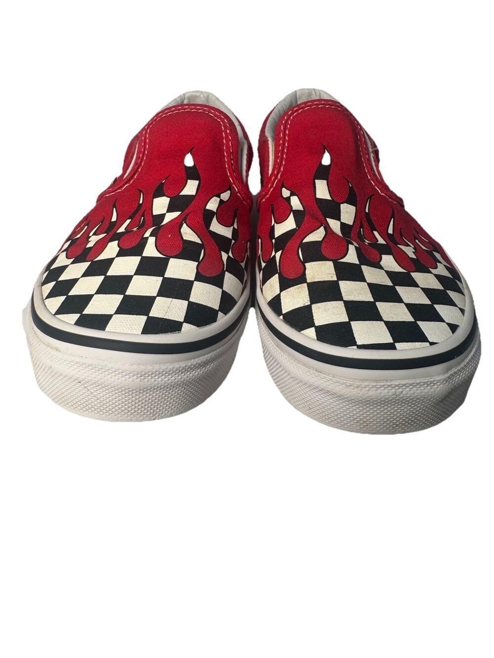 Vans Checkerboard Black White Classic Slip On Shoes Size 11 Kids